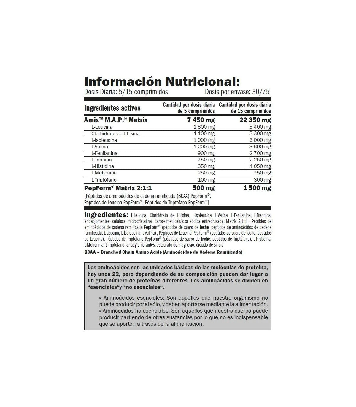 Aminoácidos MAP Muscle Amino Power 150 Tablets