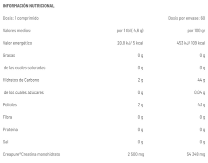 Creatina Creapure Black Line Formato Masticable