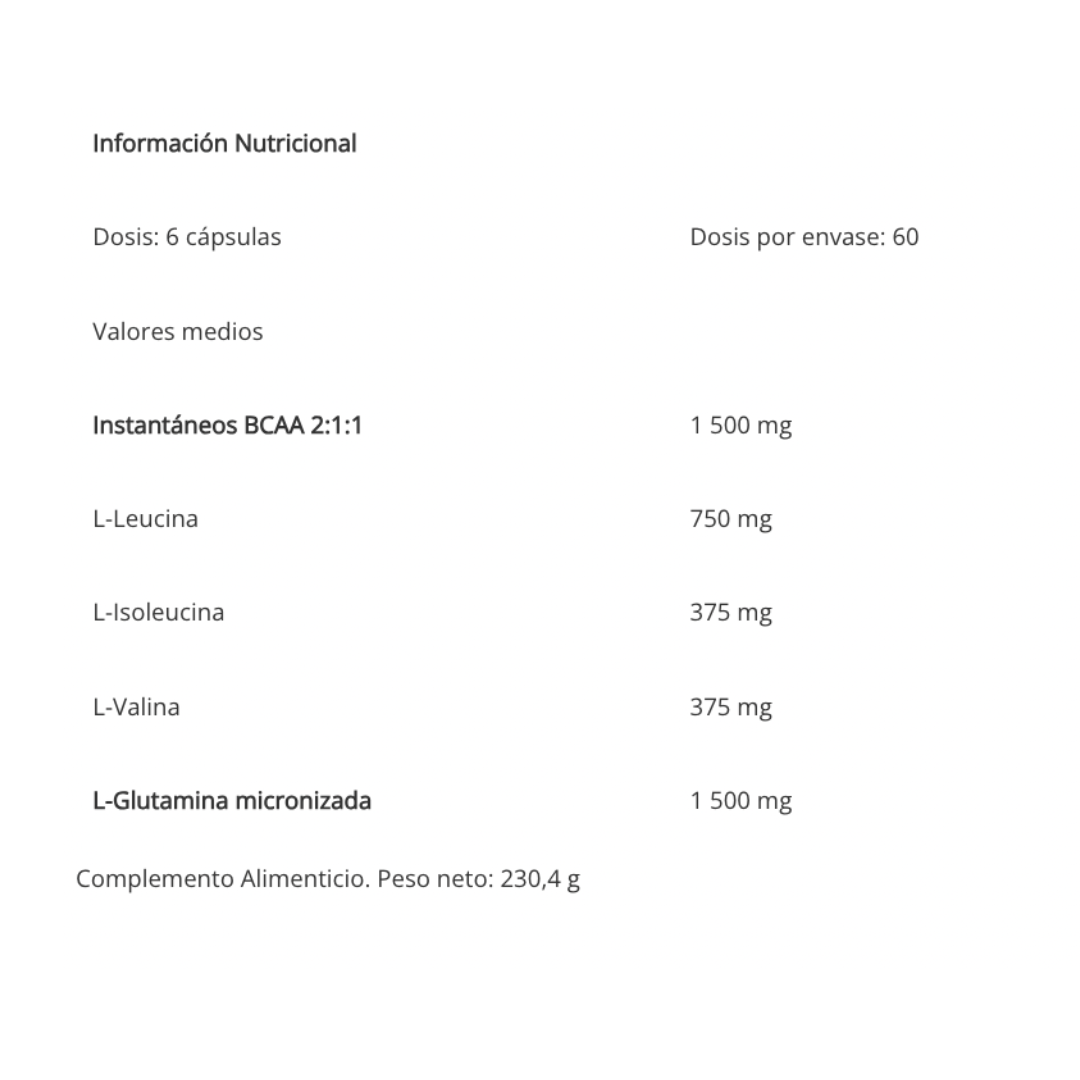 Glutamina + Bcaa´s Aminoácidos Ramificados